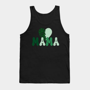 "MAMA" St. Patrick's Day Retro Shamrock Heart Tank Top